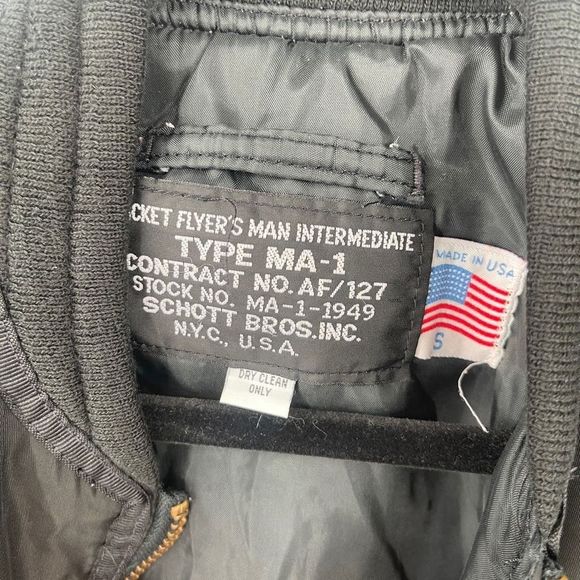 Schott Bros Inc Jacket Flyer’s Man Intermediate Type MA-1 Jacket Sz S - Picture 4 of 11